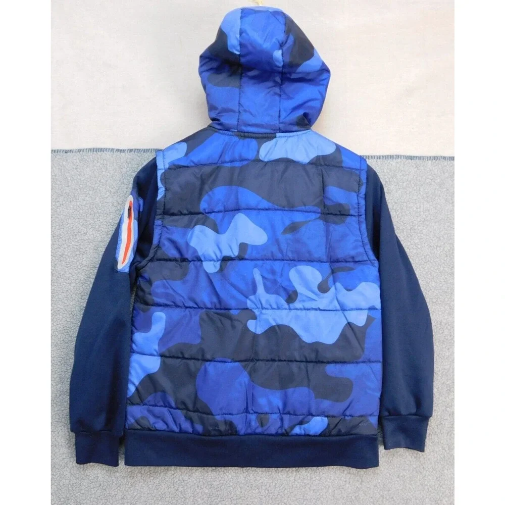 REEBOK Softshell Blue Camo Brushed Fleece Lined Jacket Size L Boys